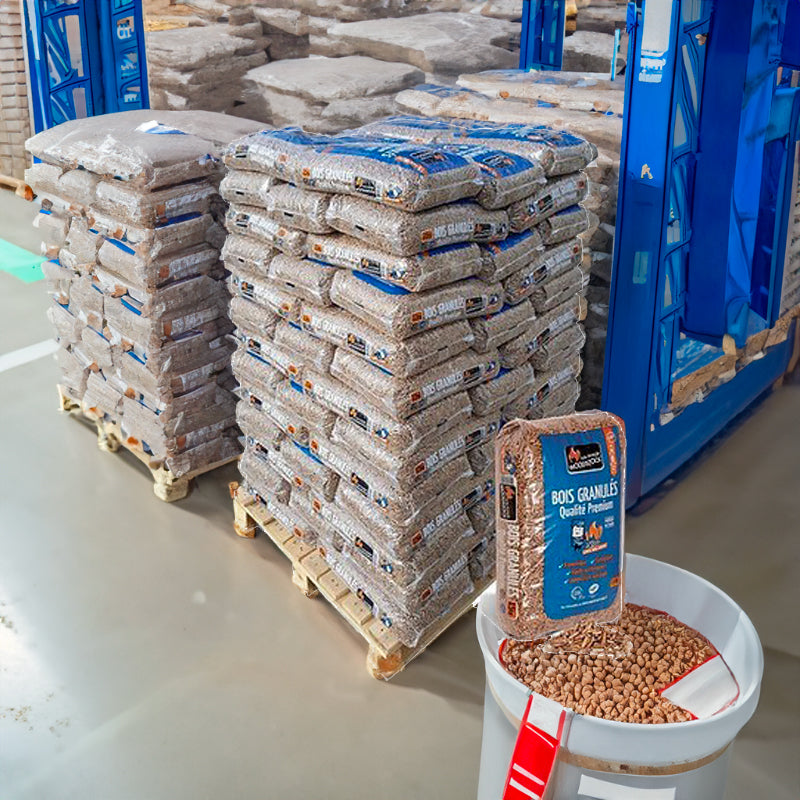 Woodstock Holzpellet-Palette mit 66 Säcken à 15 kg Pellets